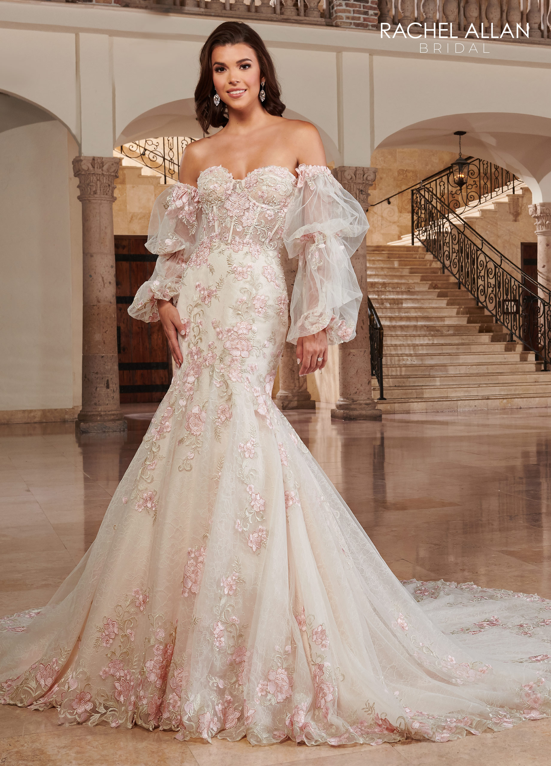 Sweetheart Fit & Flare Lo' Adoro Bridal in IVORY CHAMPAGNE MULTI Color