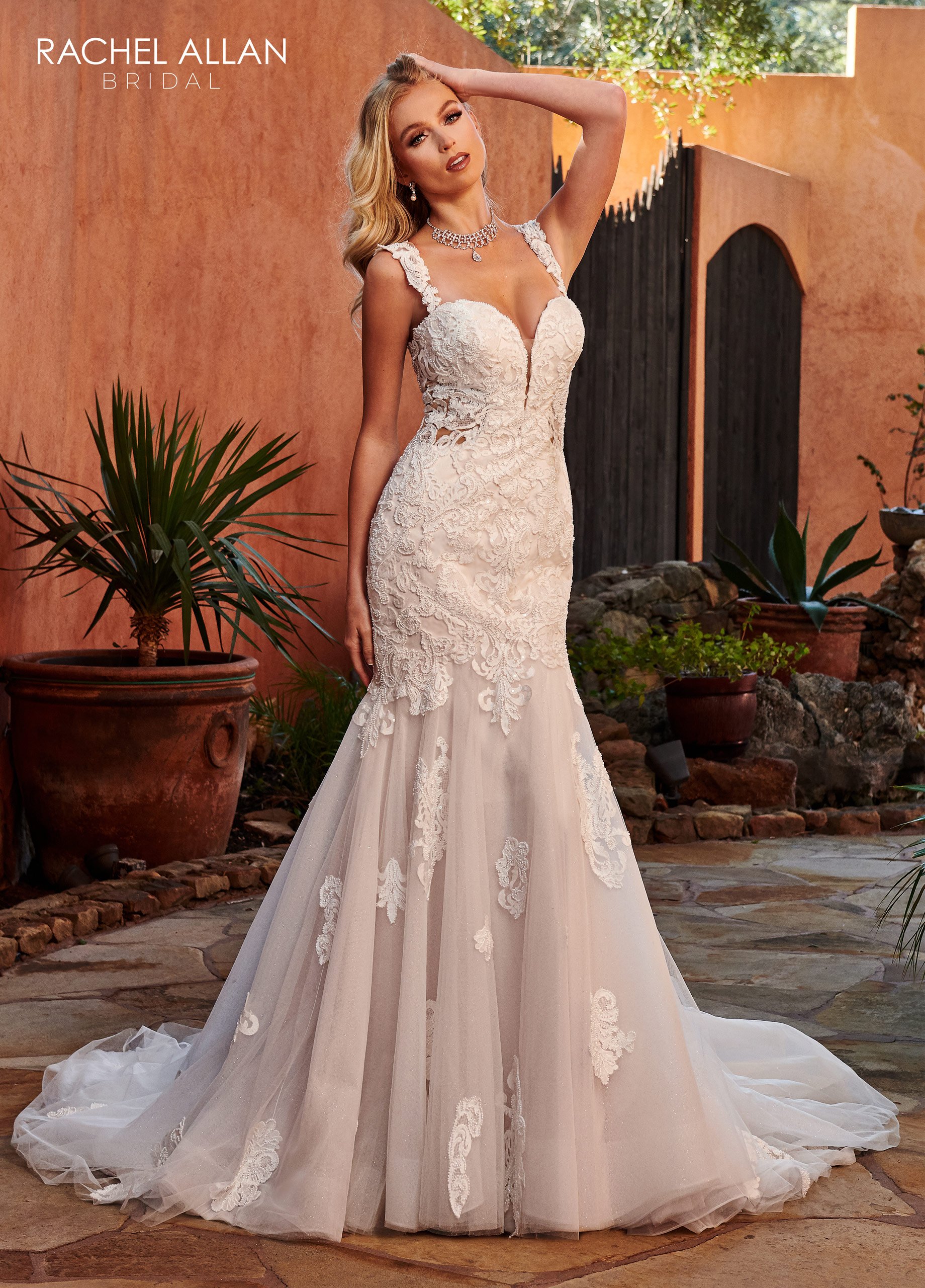 Sweetheart Fit & Flare Lo' Adoro Bridal in IVORY CHAMPAGNE Color