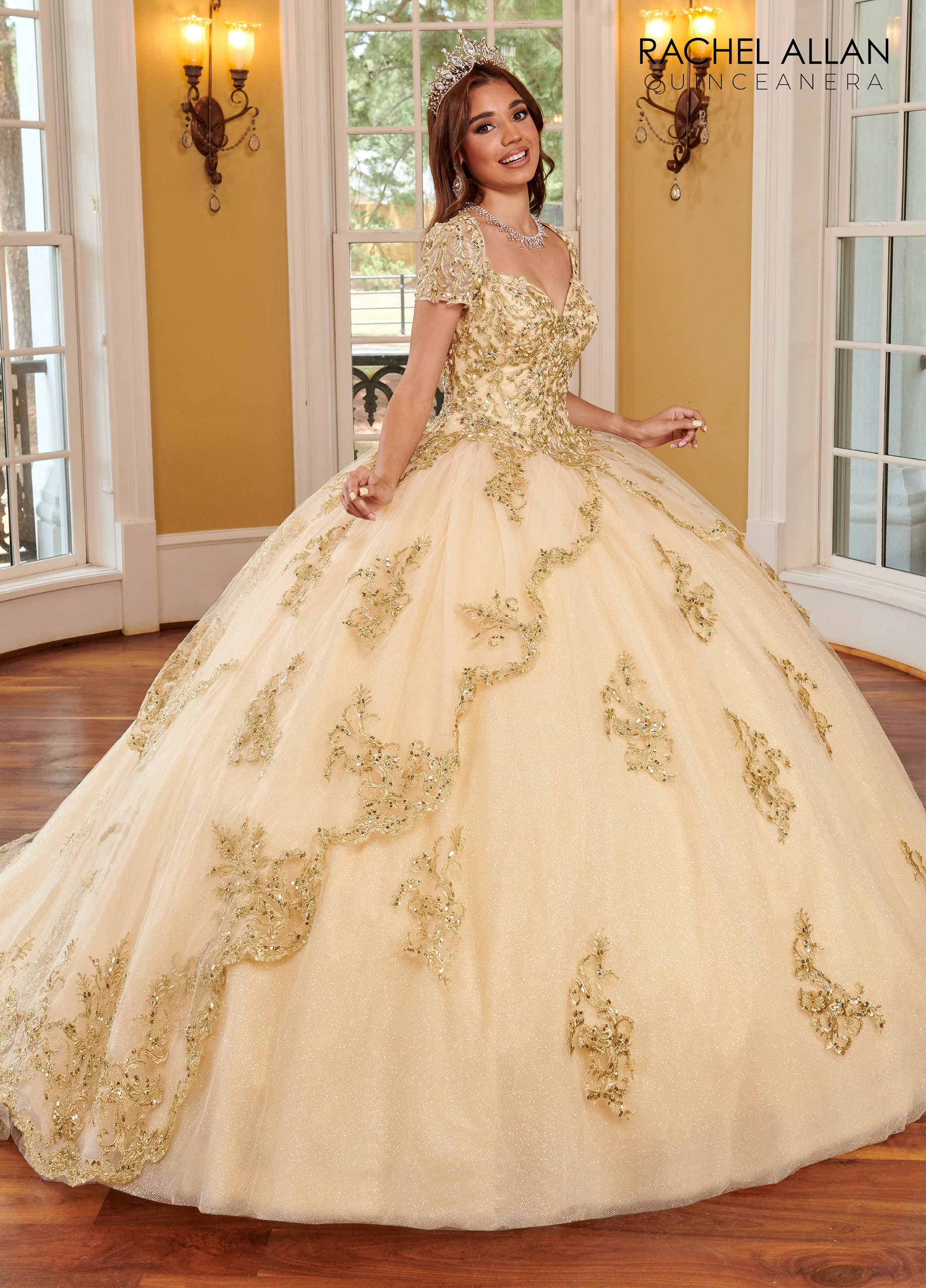 Sweetheart Ball Gowns Alta Couture in CHAMPAGNE GOLD Color