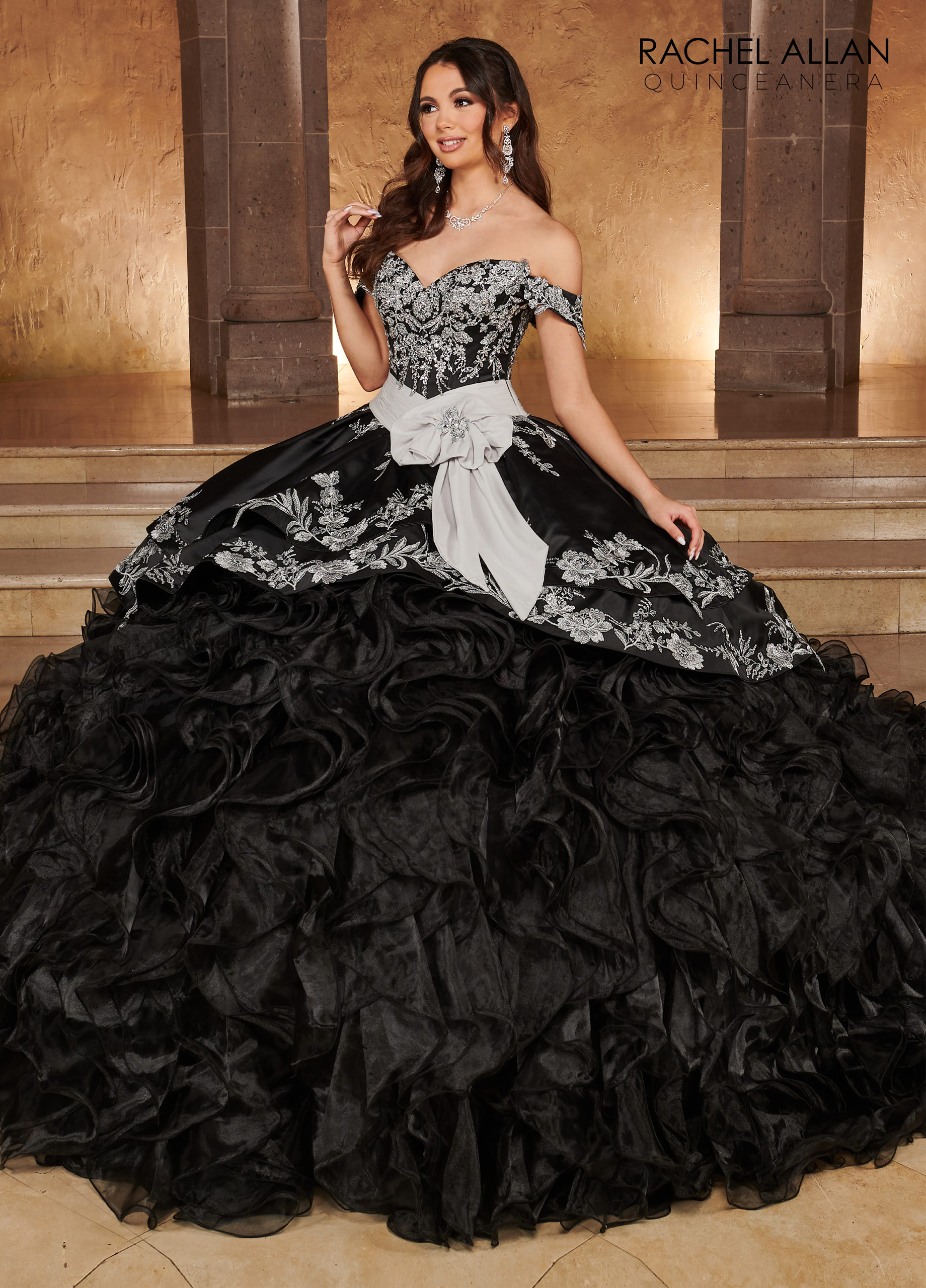 Sweetheart Ball Gowns Alta Couture in BLACK SILVER Color