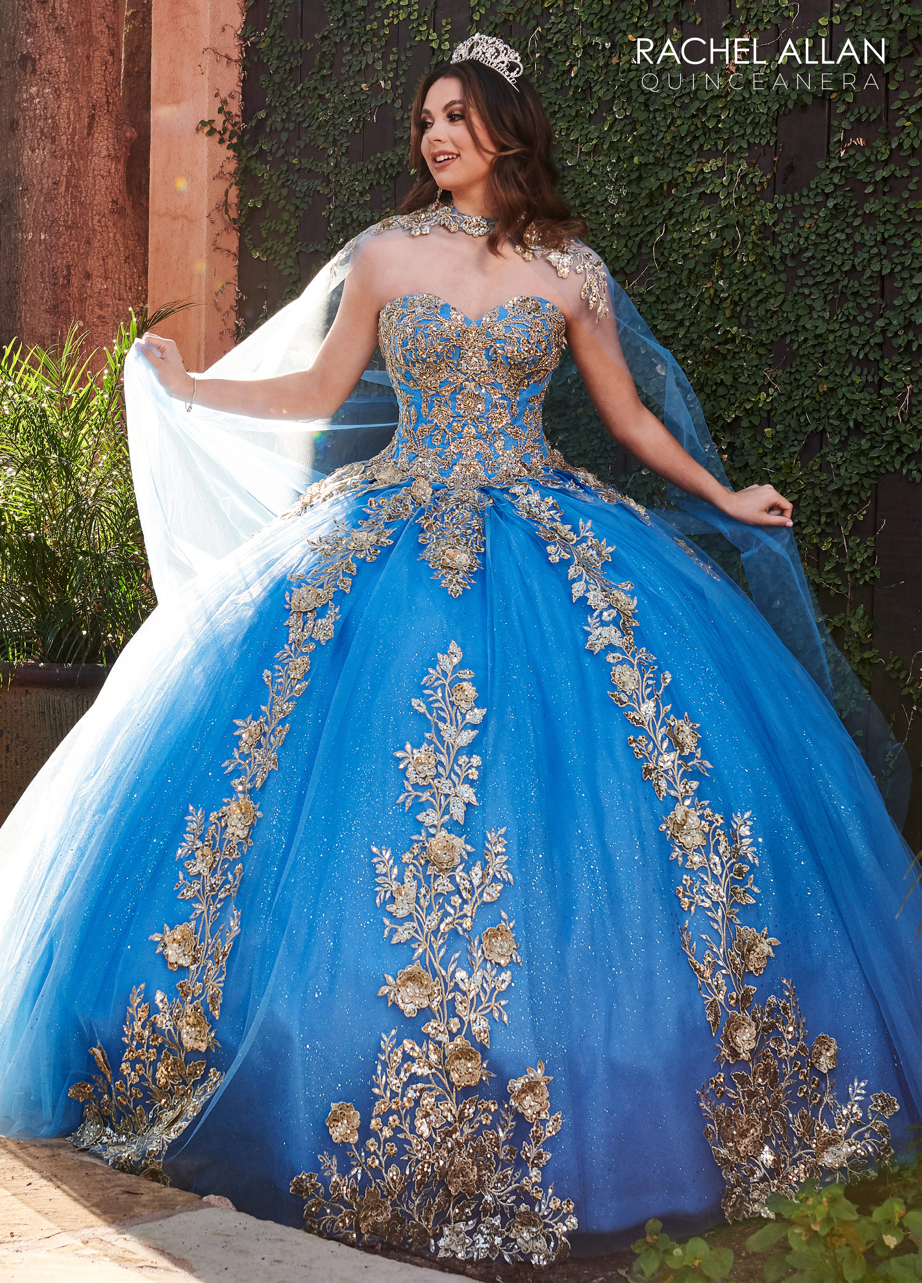 Sweetheart Ball Gowns Carmina in AZURE GOLD Color