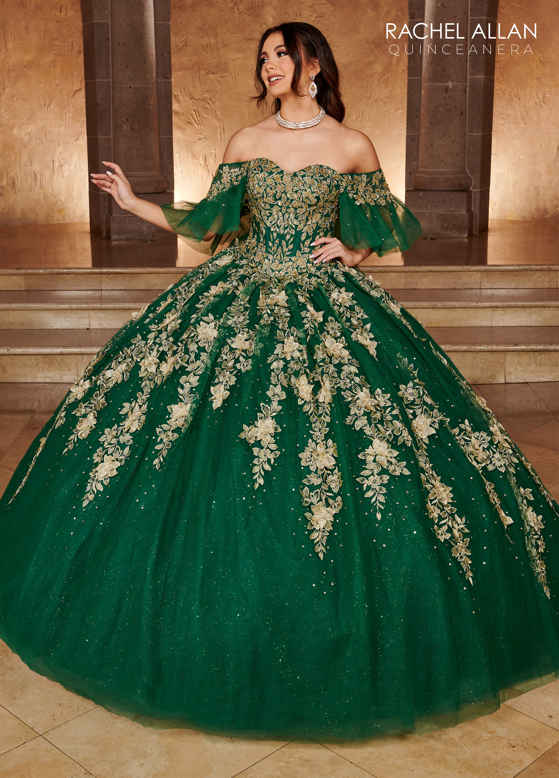 Sweetheart Ball Gowns Carmina in EMERALD GOLD Color