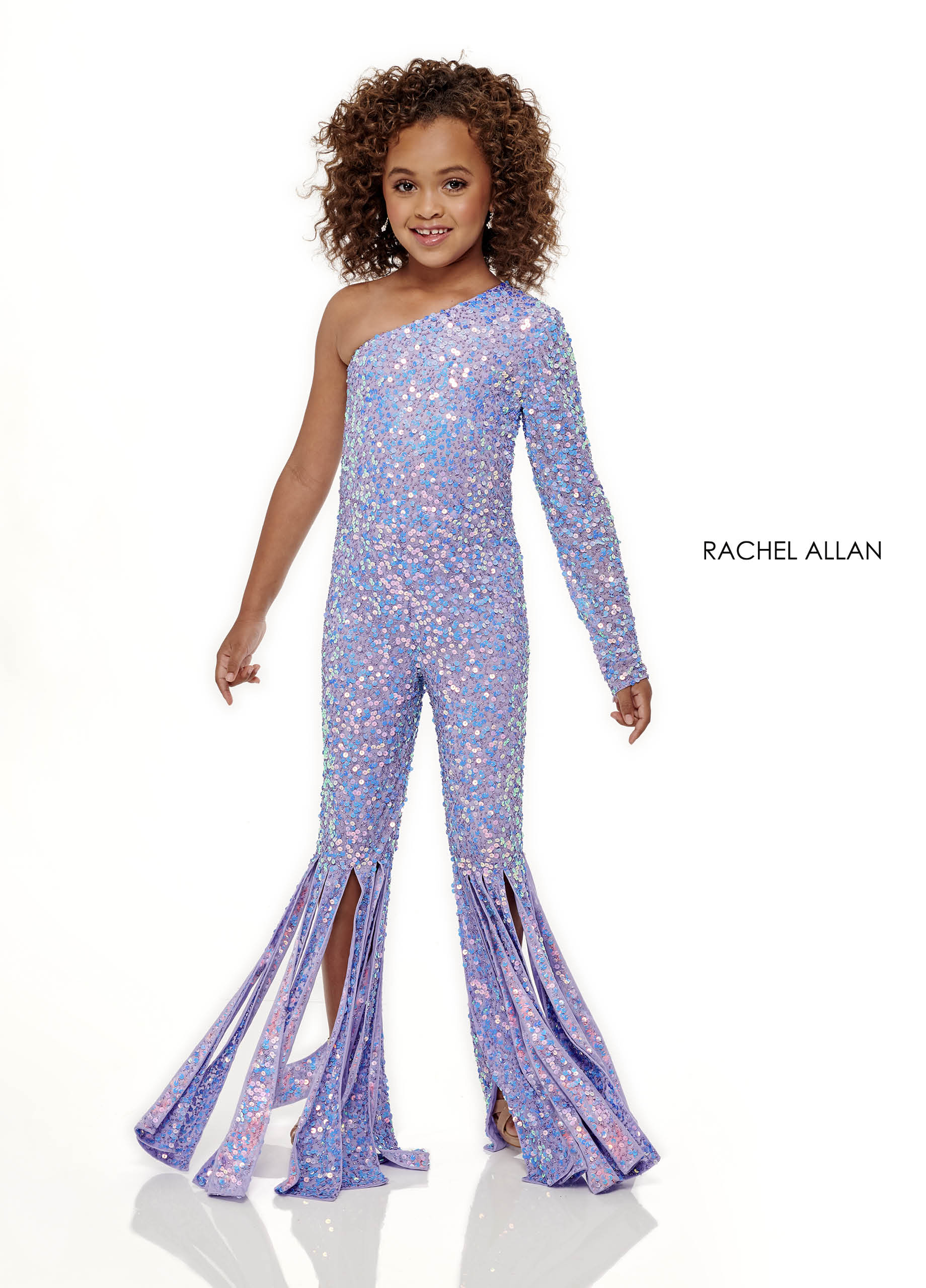 Asymmetric Jumpsuit Little Girl Pageant Dresses in LILAC Color