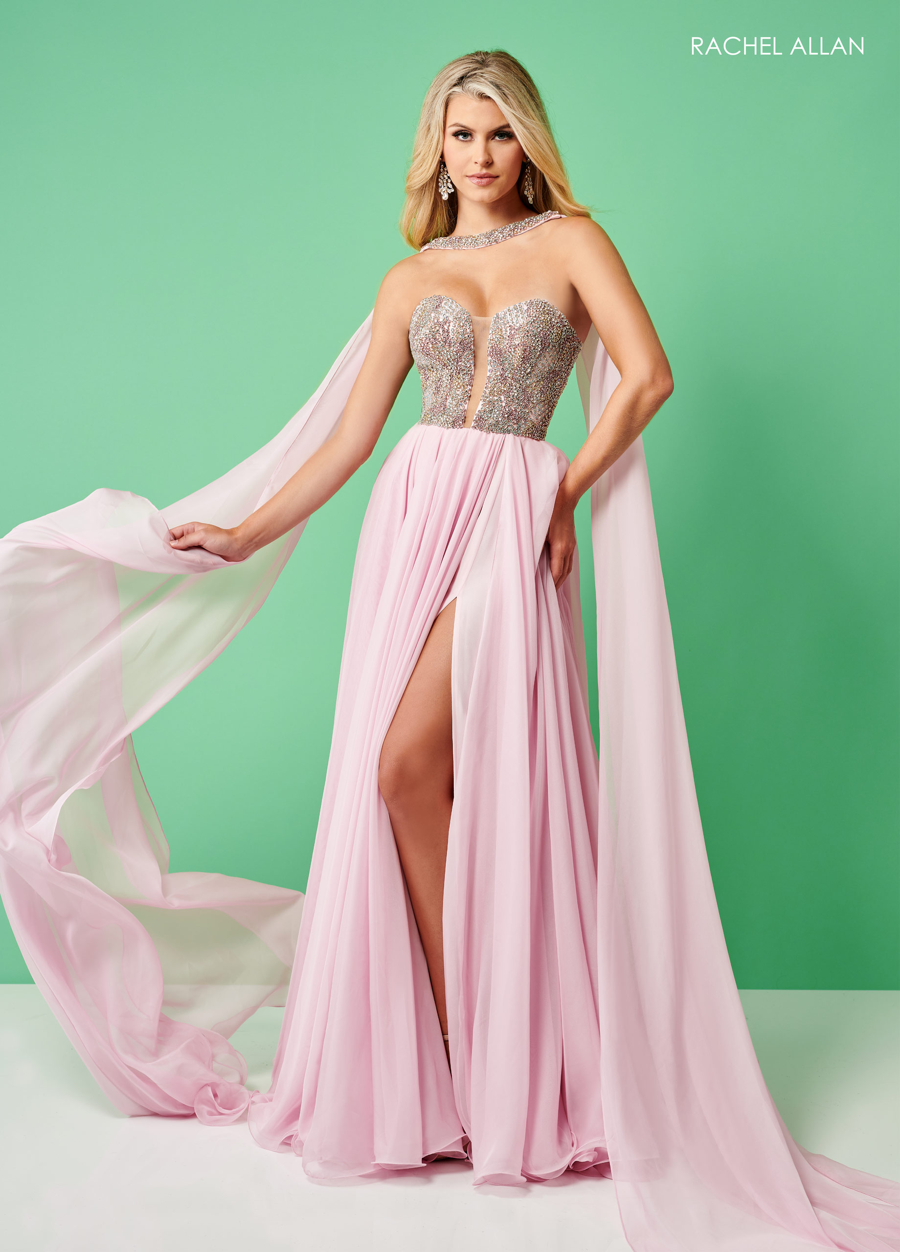 Strapless A-Line Pageant Dresses in PINK MULTI Color
