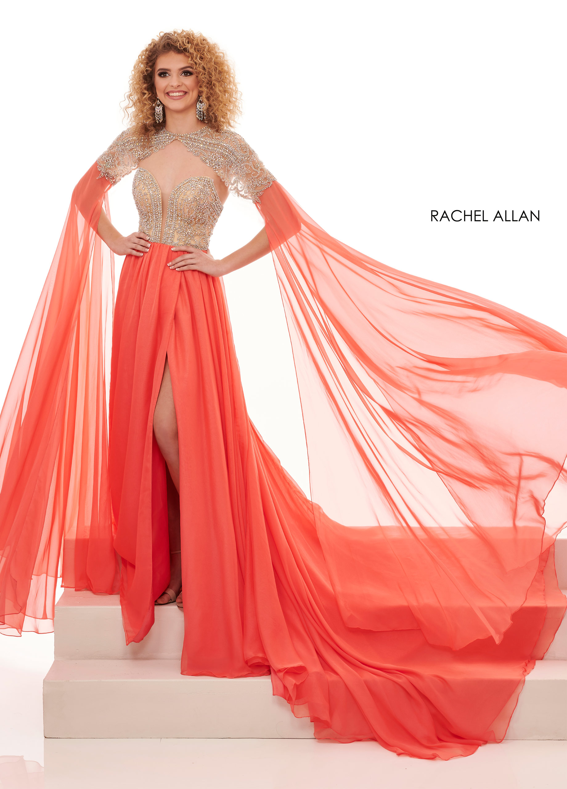 Sweetheart A-Line Pageant in CORAL Color