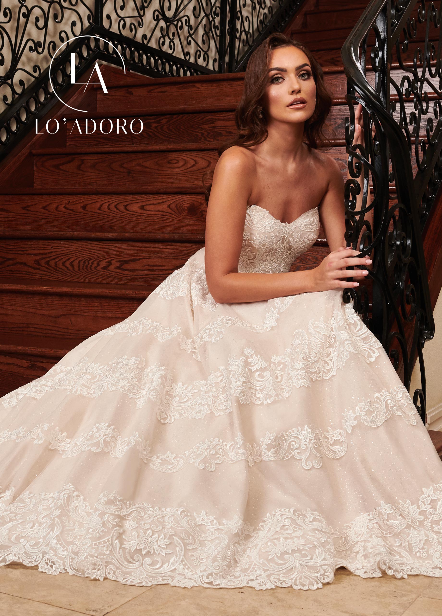 Sweetheart A-Line Lo' Adoro Bridal in IVORY CHAMPAGNE Color